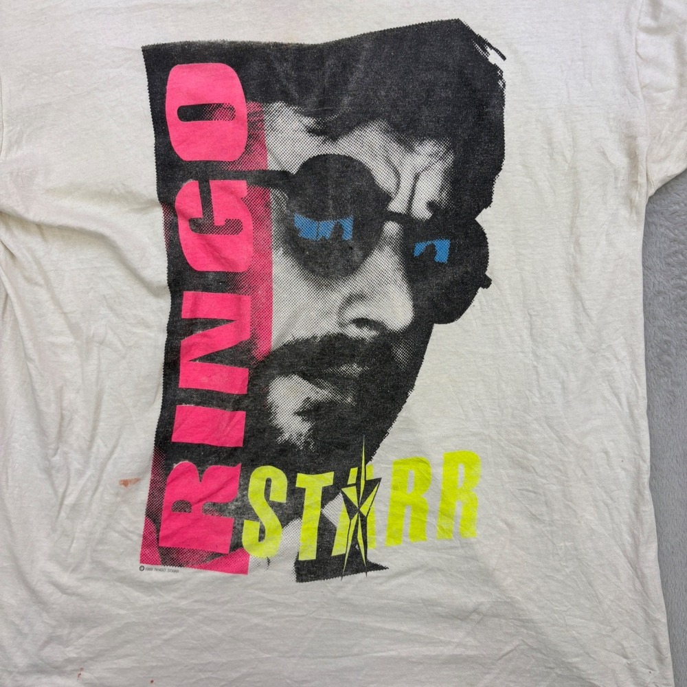 Vintage Ringo Starr Shirt Mens XL White 1989 All Starr Band Tour Graphic 80s - Picture 3 of 11